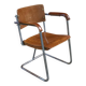 Fauteuil moderniste en multiplex, tubes acier vissés