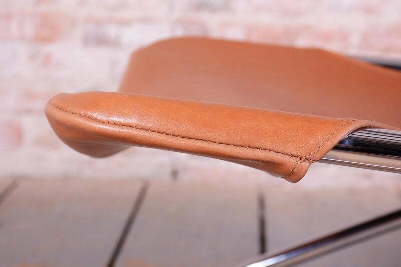 German Bauhaus Armchair in Leather by Lusch and Co West, 1970s