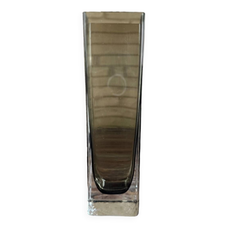 Vase rectangulaire verre fumé design esprit  Murano rétro vintage