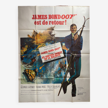 Affiche cinéma originale "Au Service Secret de sa majesté" James Bond 120x160cm 1969