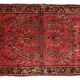 Handmade antique Persian Sarouk runner 3.2' x 7.10' (97cm x 241cm) 1900s - 1B708