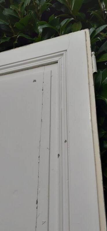 Communication door h221xL90cm old paneled, molded, interior