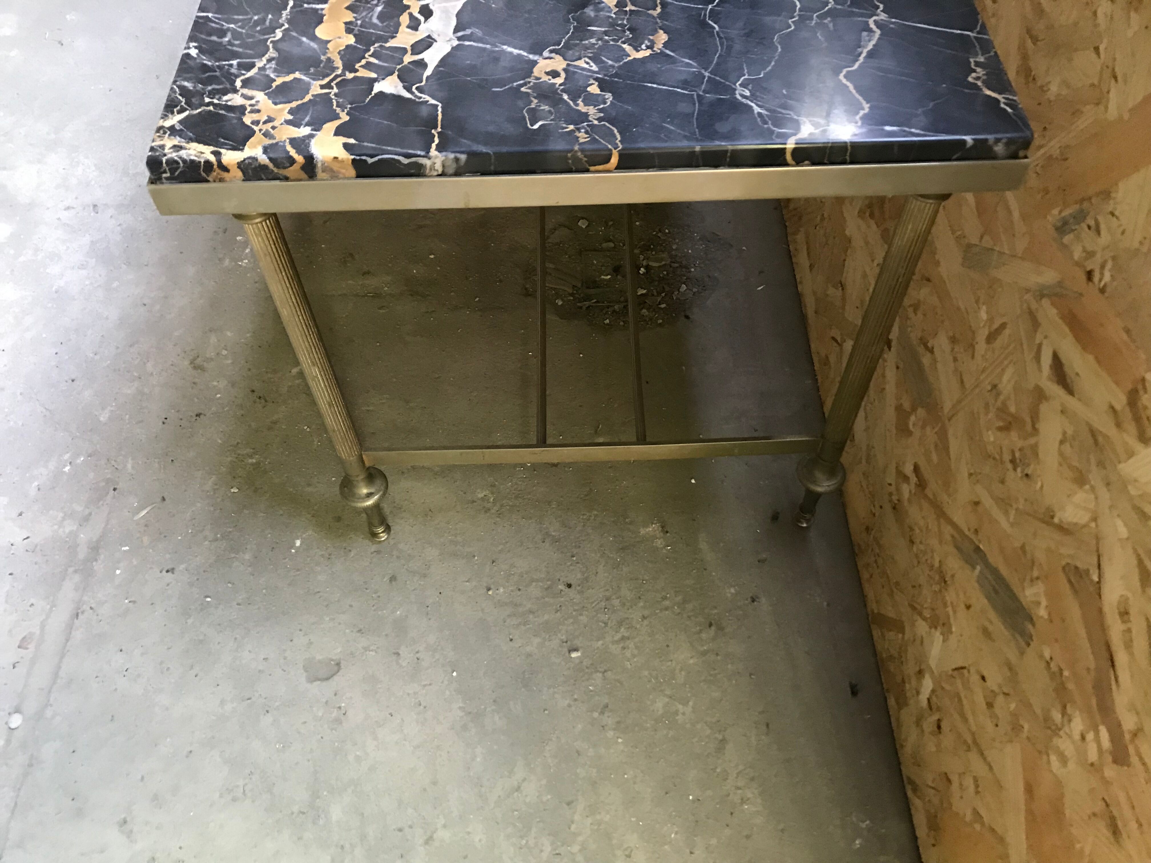 Brass and marble coffee table