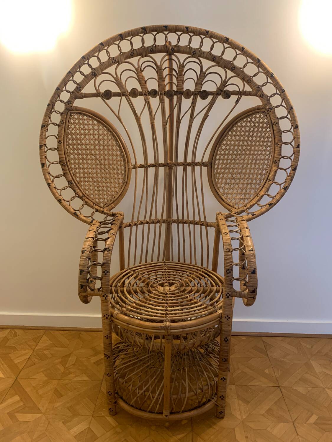 Peacock rattan armchair