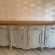 Louis XV buffet in grey patinated solid cherry wood in the Gustavian style.