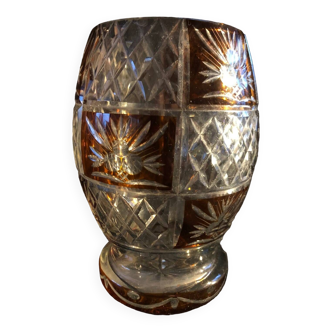 Vase en cristal de Bohême taillé