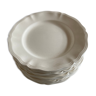 Set of 12 ivory plates with Sarreguemines