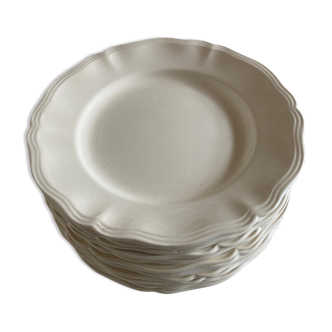 Set de 12 assiettes ivoire Sarreguemines