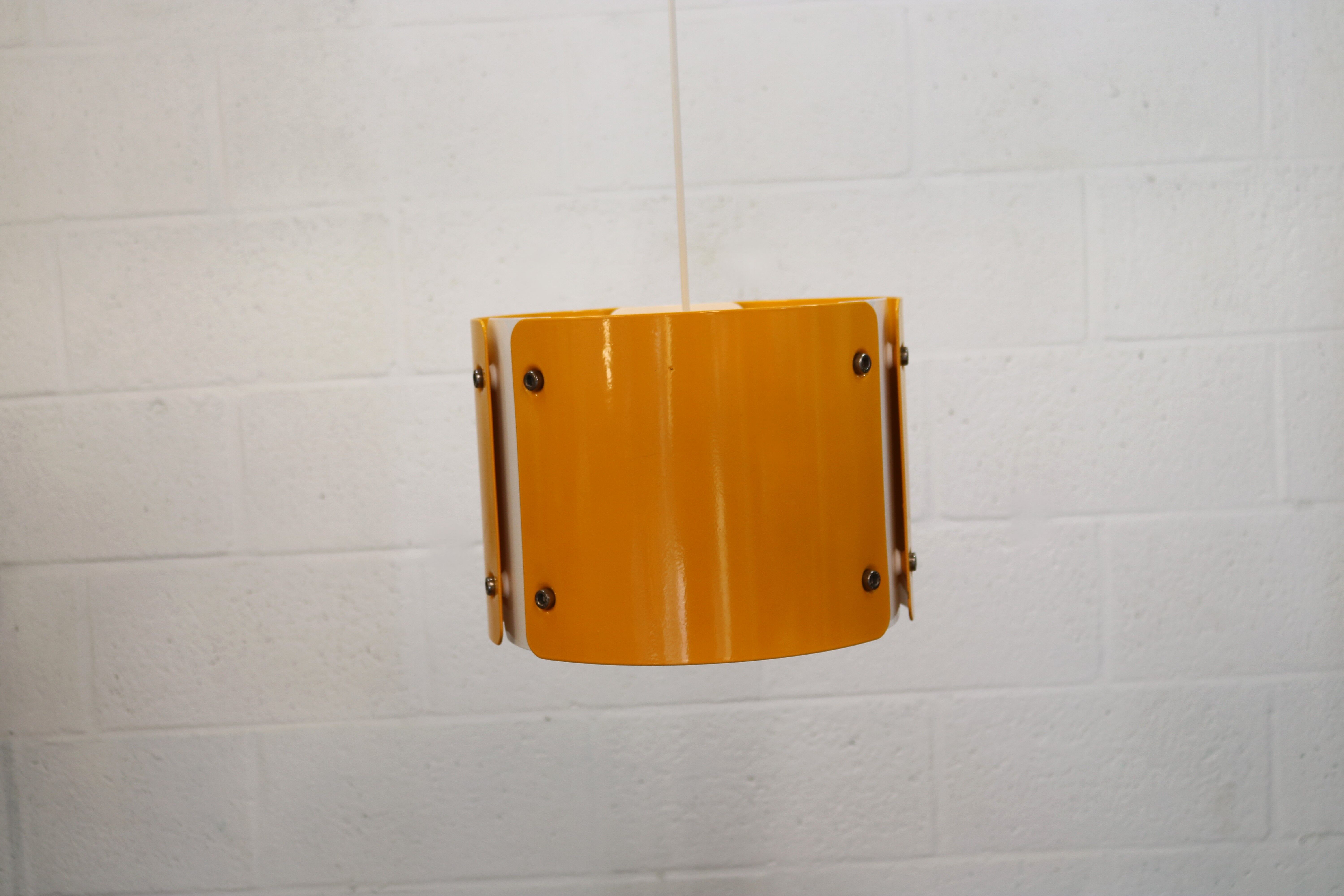 Modern Danish Pendant Lamp: Dark Yellow Metal, 1990s Design