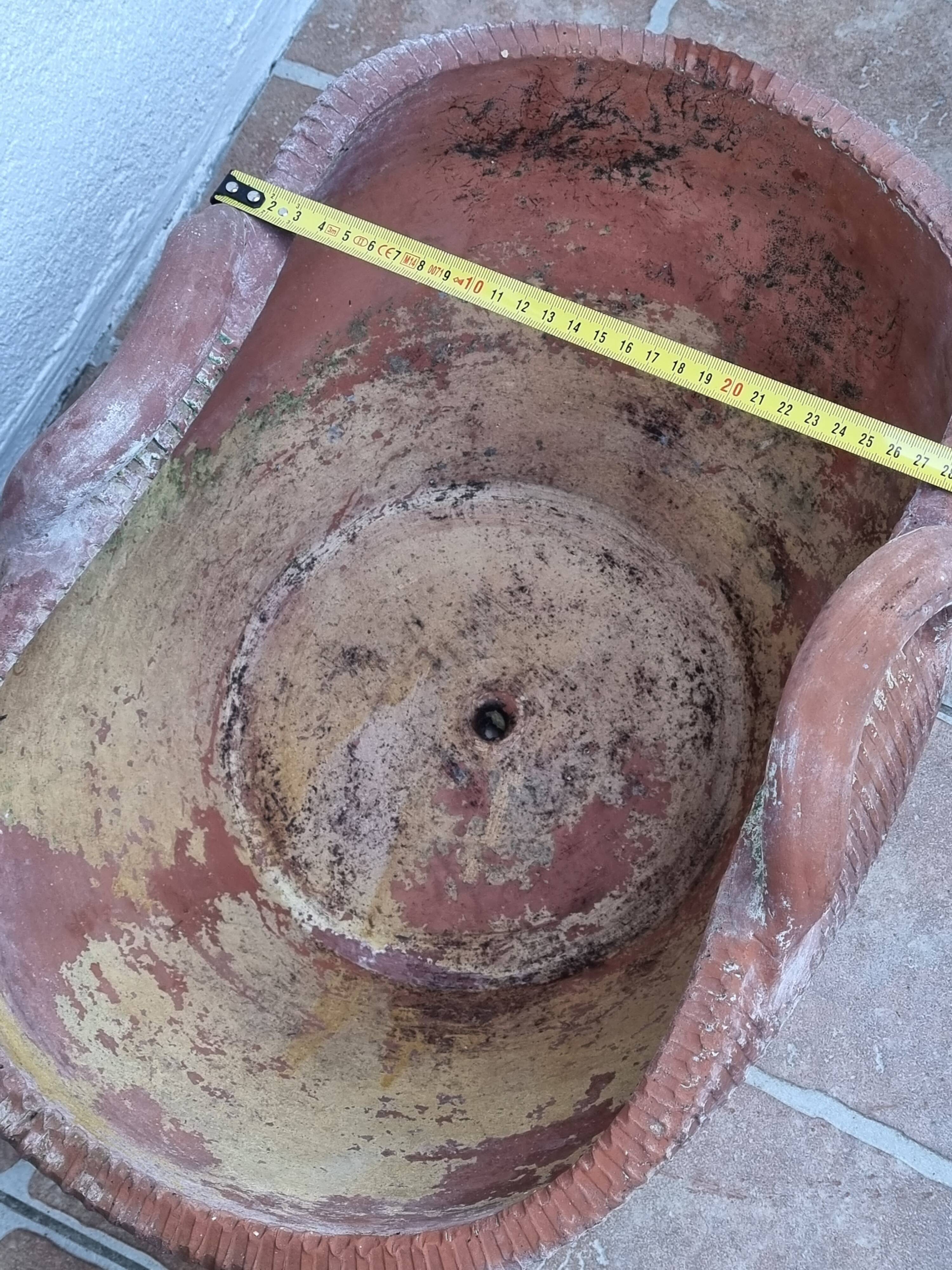 Terracotta planter "basket" with handles, 50 cm