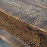 Magnificent and robust antique farmhouse dining table made of pine wood