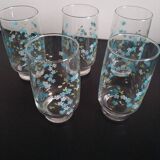 Set of 8 Arcopal glasses, Veronica model, Myosotis pattern