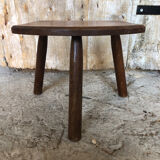 Old vintage wooden tripod milking stool