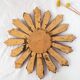 Vintage sun mirror witch's eye in gilded wood (39 cm)