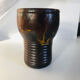 Vase torse marron métallisé en céramique