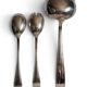 Silver-plated serving utensils - ladle, salad servers