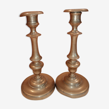 Pair of 19th bronze candlesticks