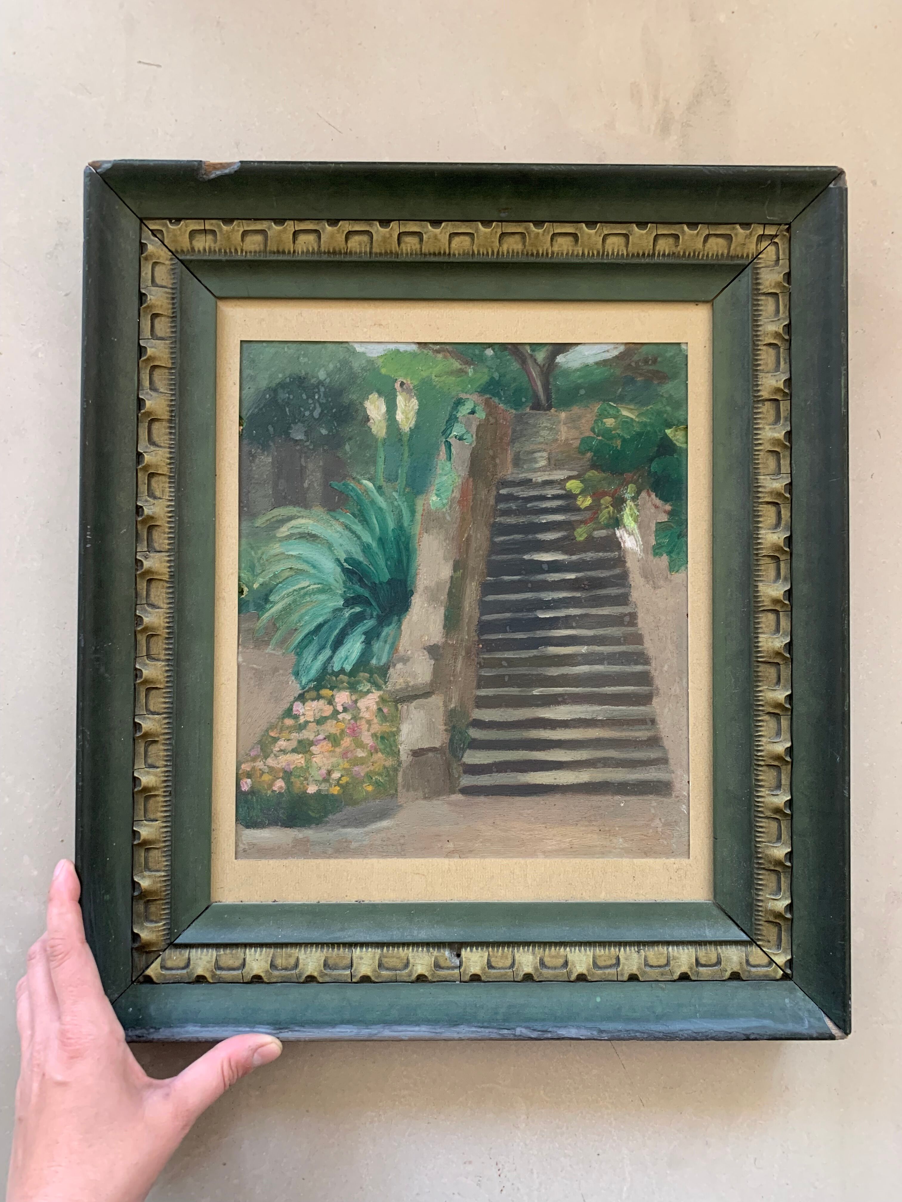 Tableau ancien, huile sur carton
