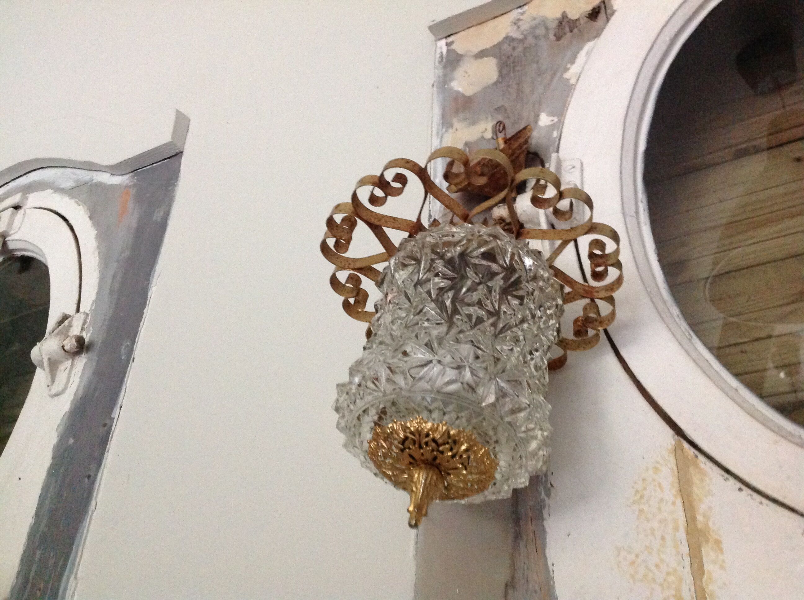 Glass and brass hanging