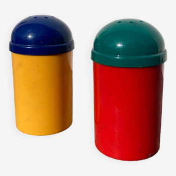 Salière et poivrière 80s multicolore