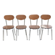 4 brown formica kitchen chairs with wood effect