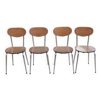 4 chaises de cuisine en formica marron