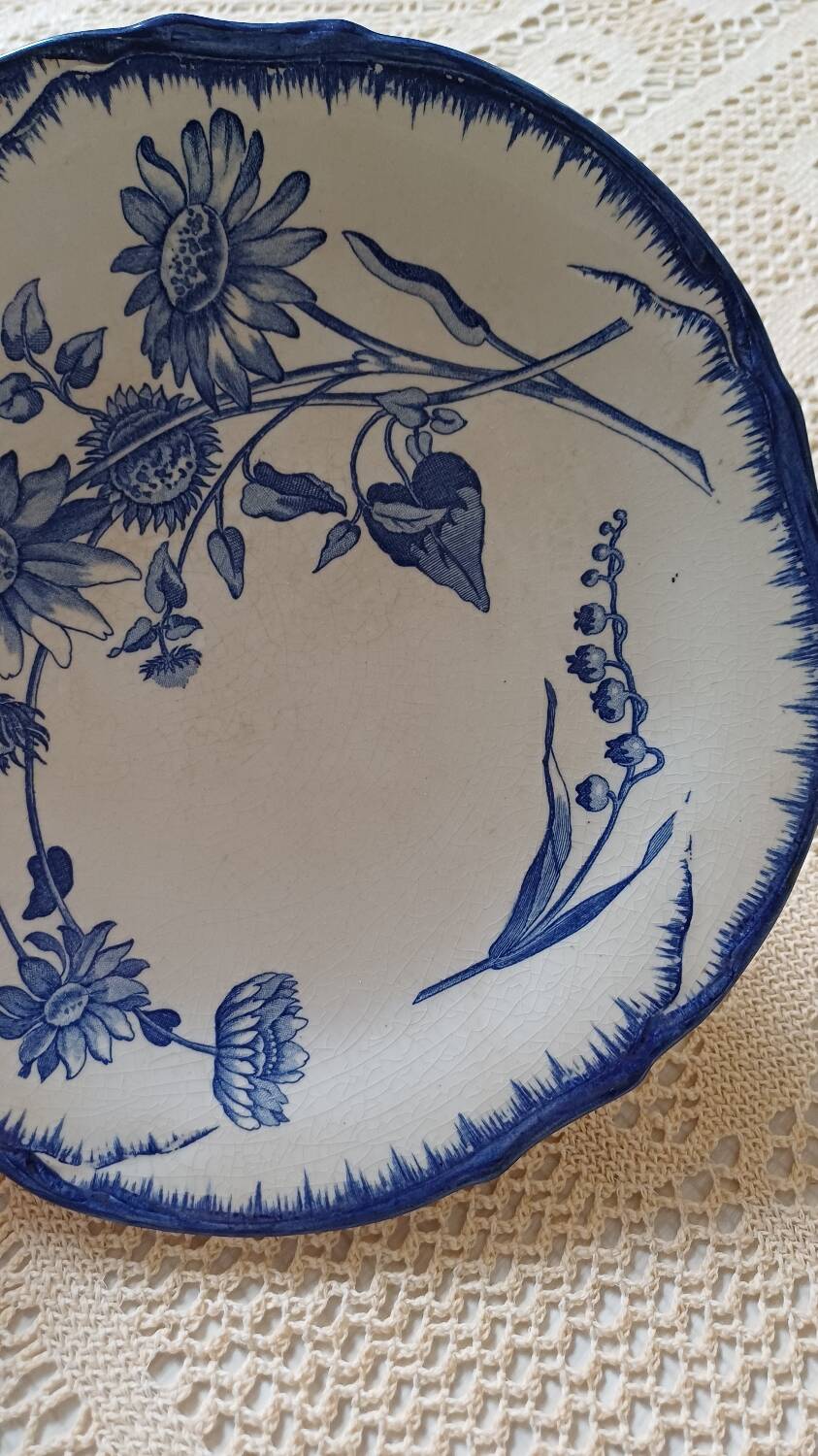 Ironstone Compote Dish Sunflower