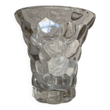 Glass vase signed Pierre d'Avesn honeycomb model