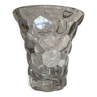 Glass vase signed Pierre d'Avesn honeycomb model
