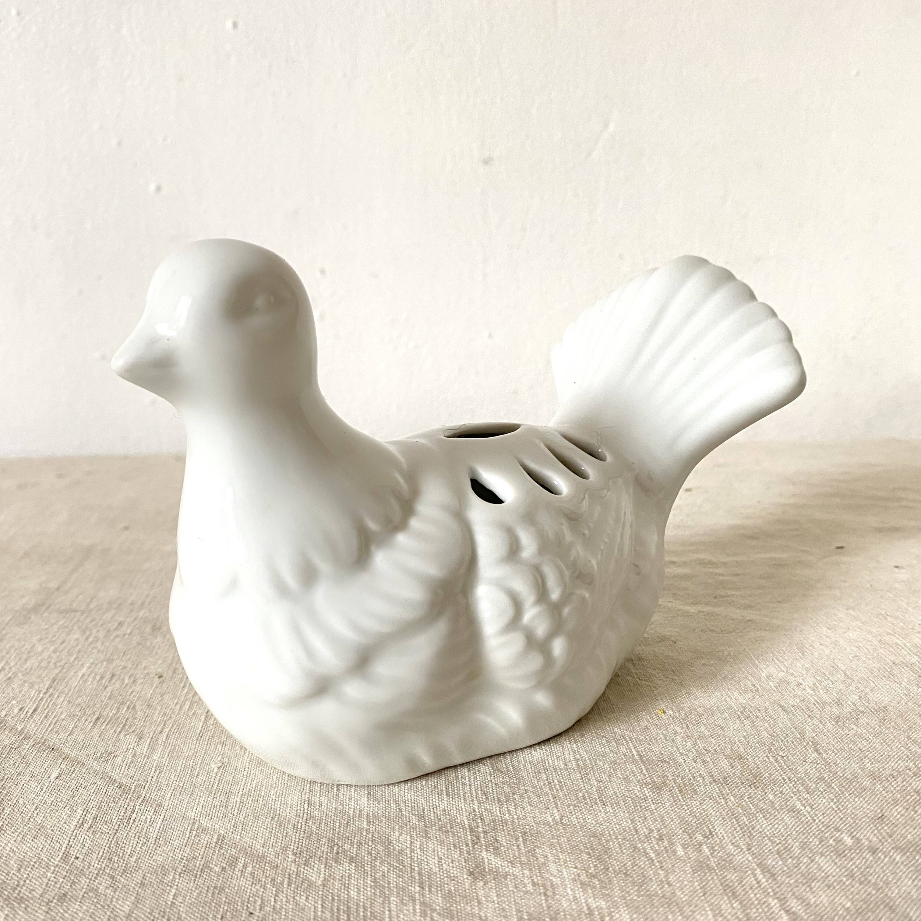Ceramic dove flower picker