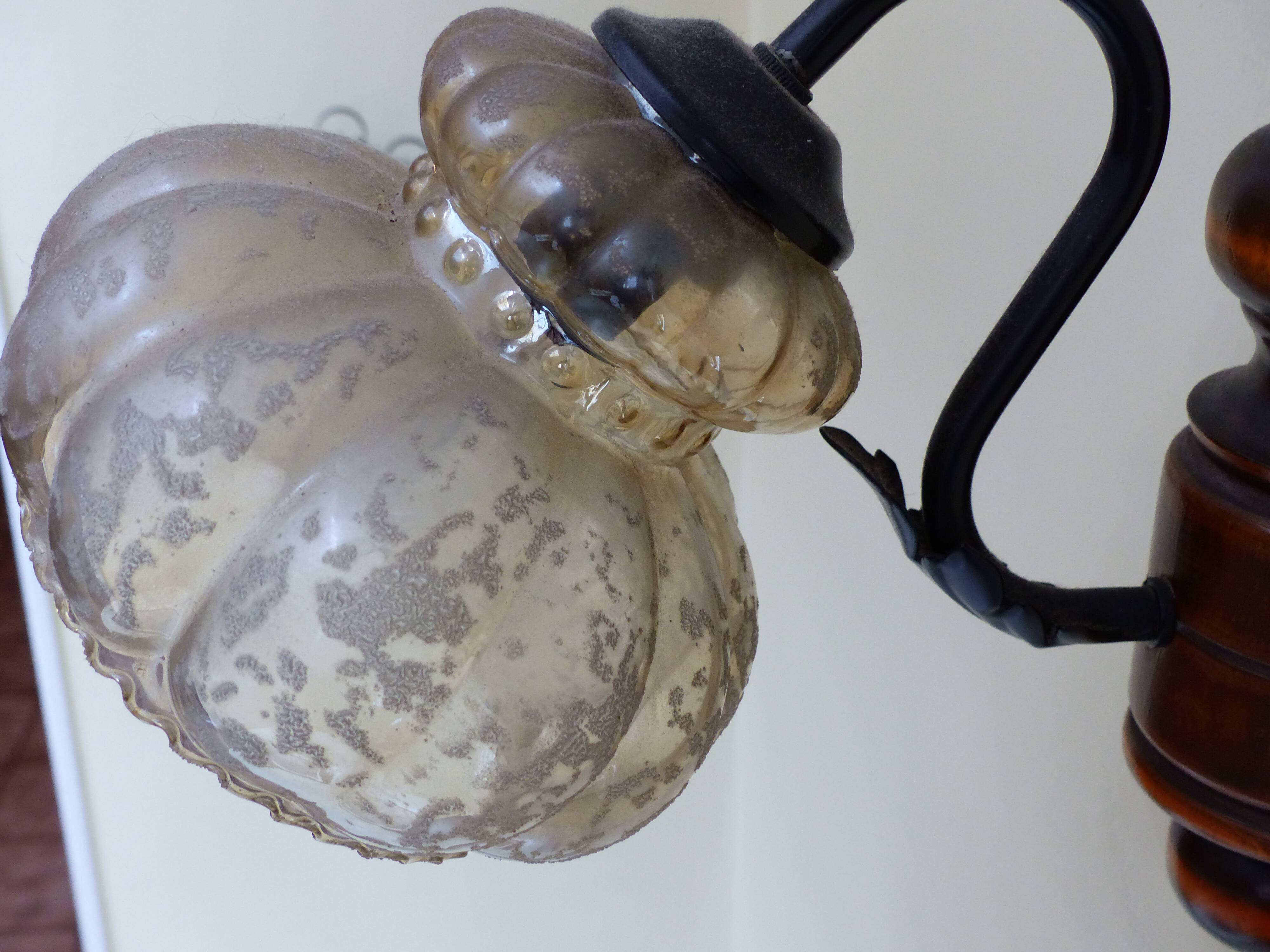 Wall lamp wood base