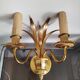 Vintage gold brass wall light - pineapple motif - 2 arms