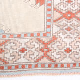 4x6 blue and beige handmade oushak rug
