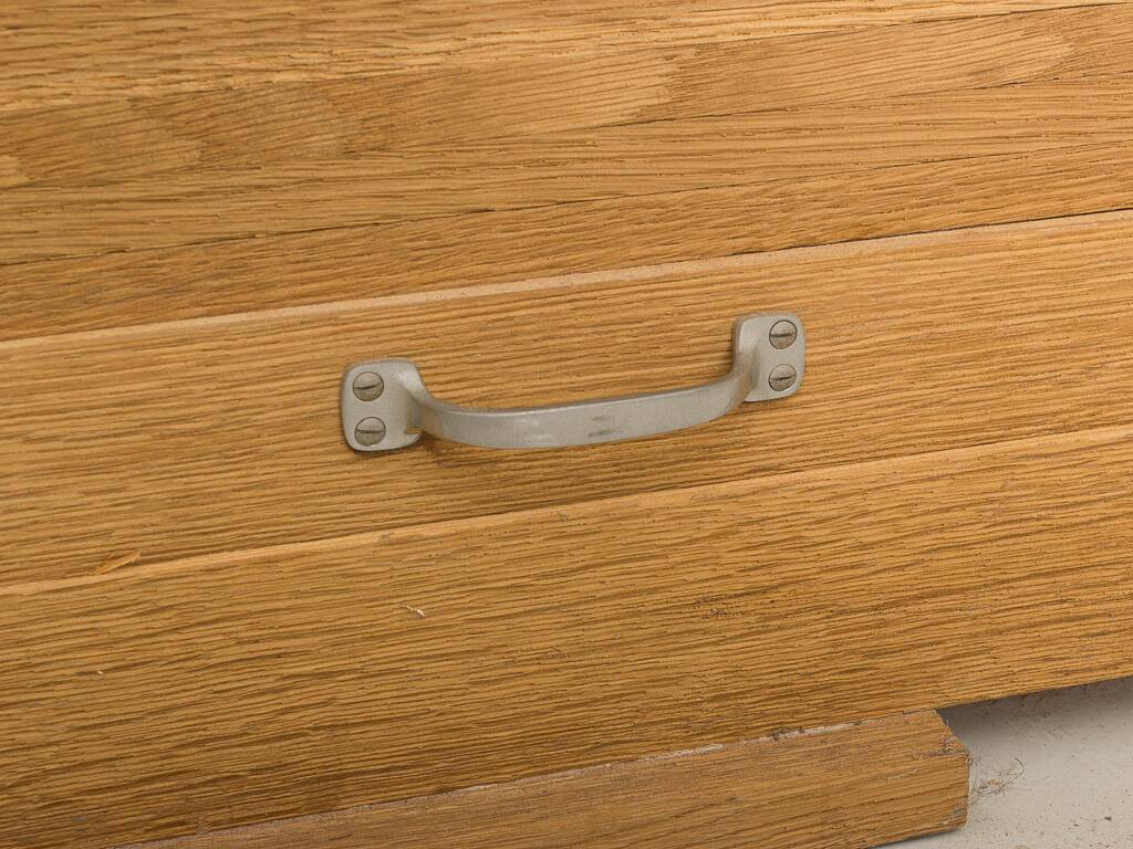 Vintage curtain furniture in light oak