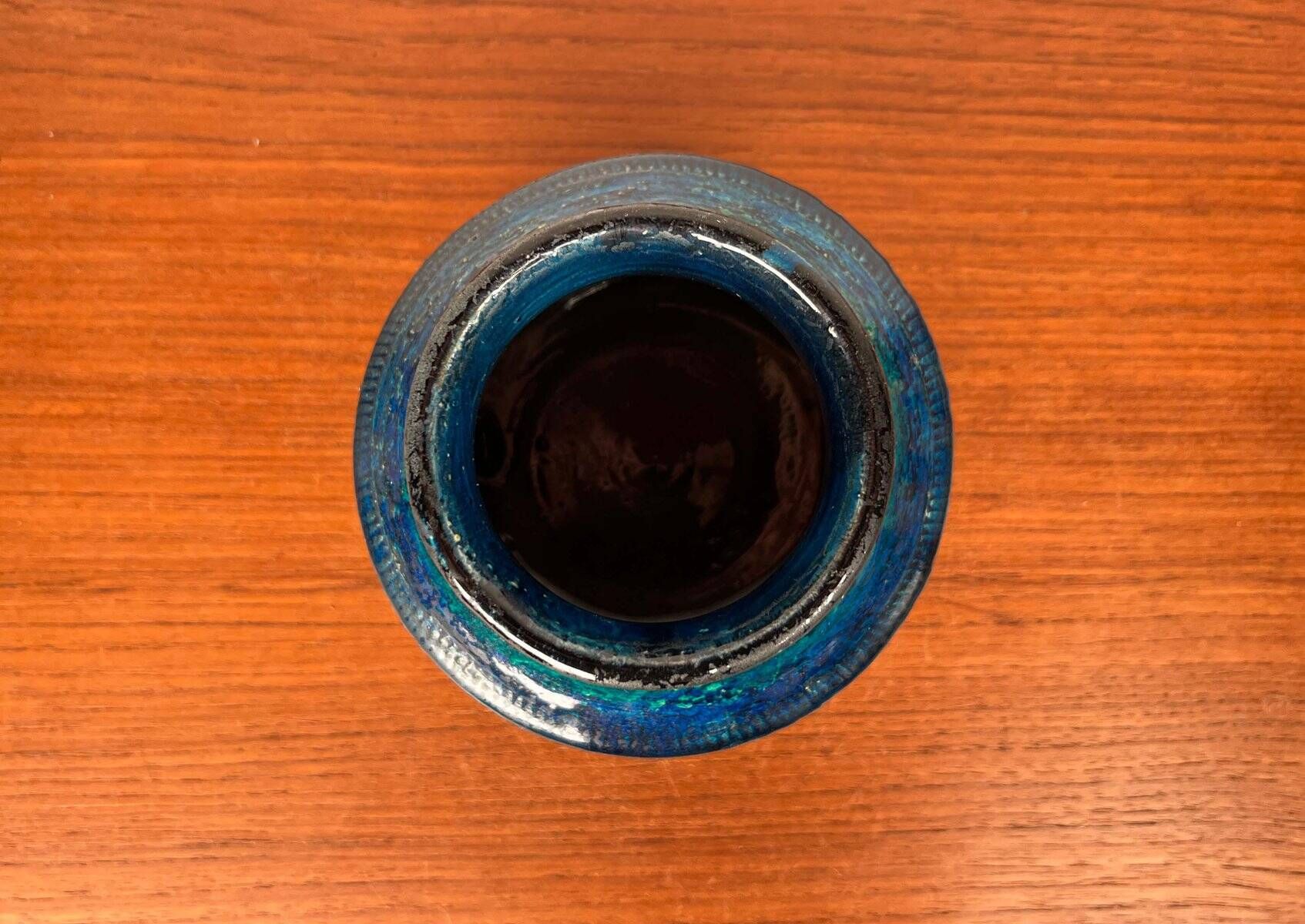Mid-Century Modern Rimini Blu Pottery Vase by Aldo Londi for Bitossi, Italy, 1960s