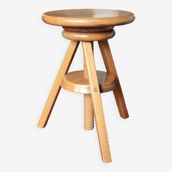 Tabouret en bois à vis