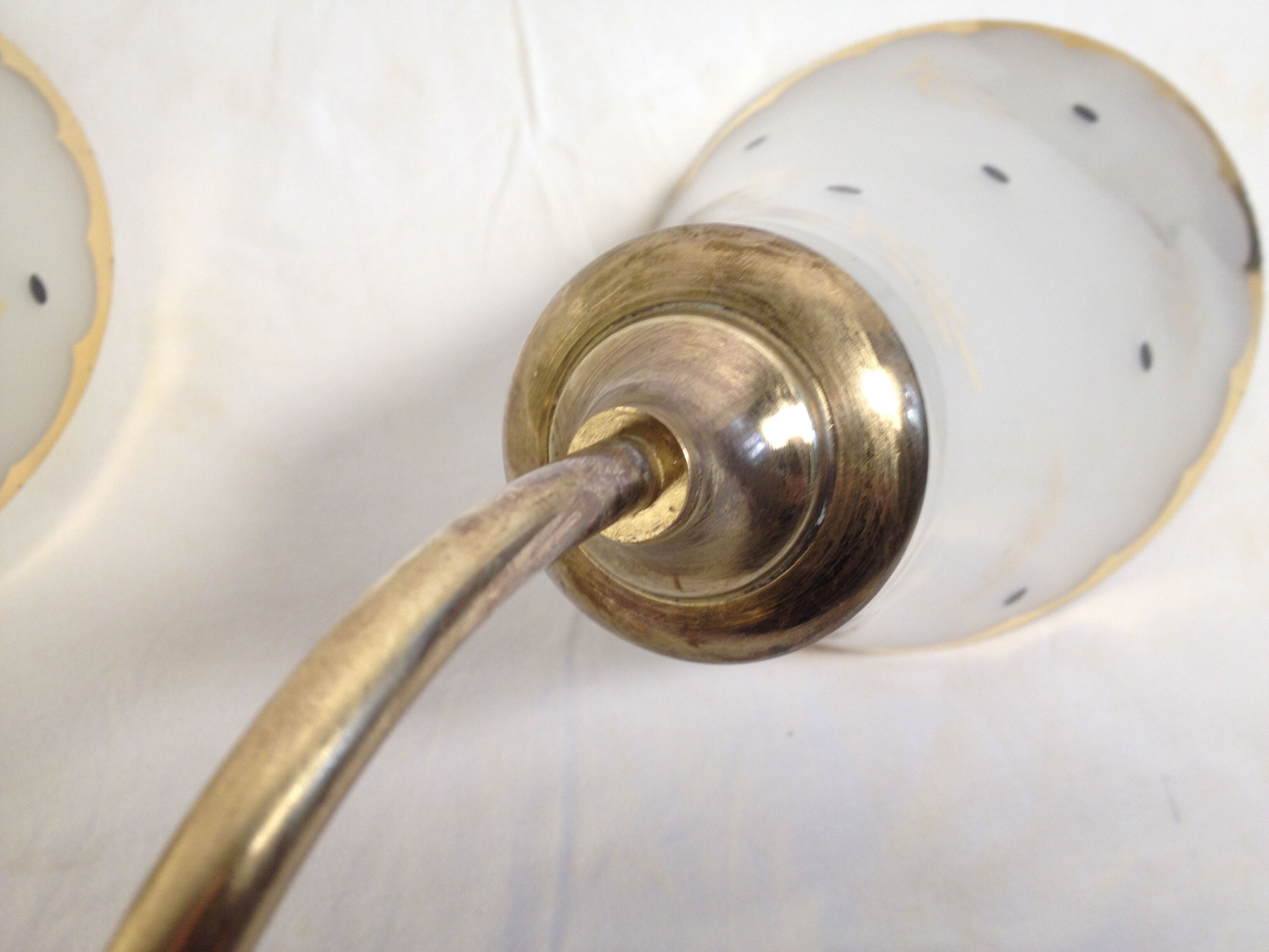 Tulip wall lamp 50s, Vintage, glass and brass