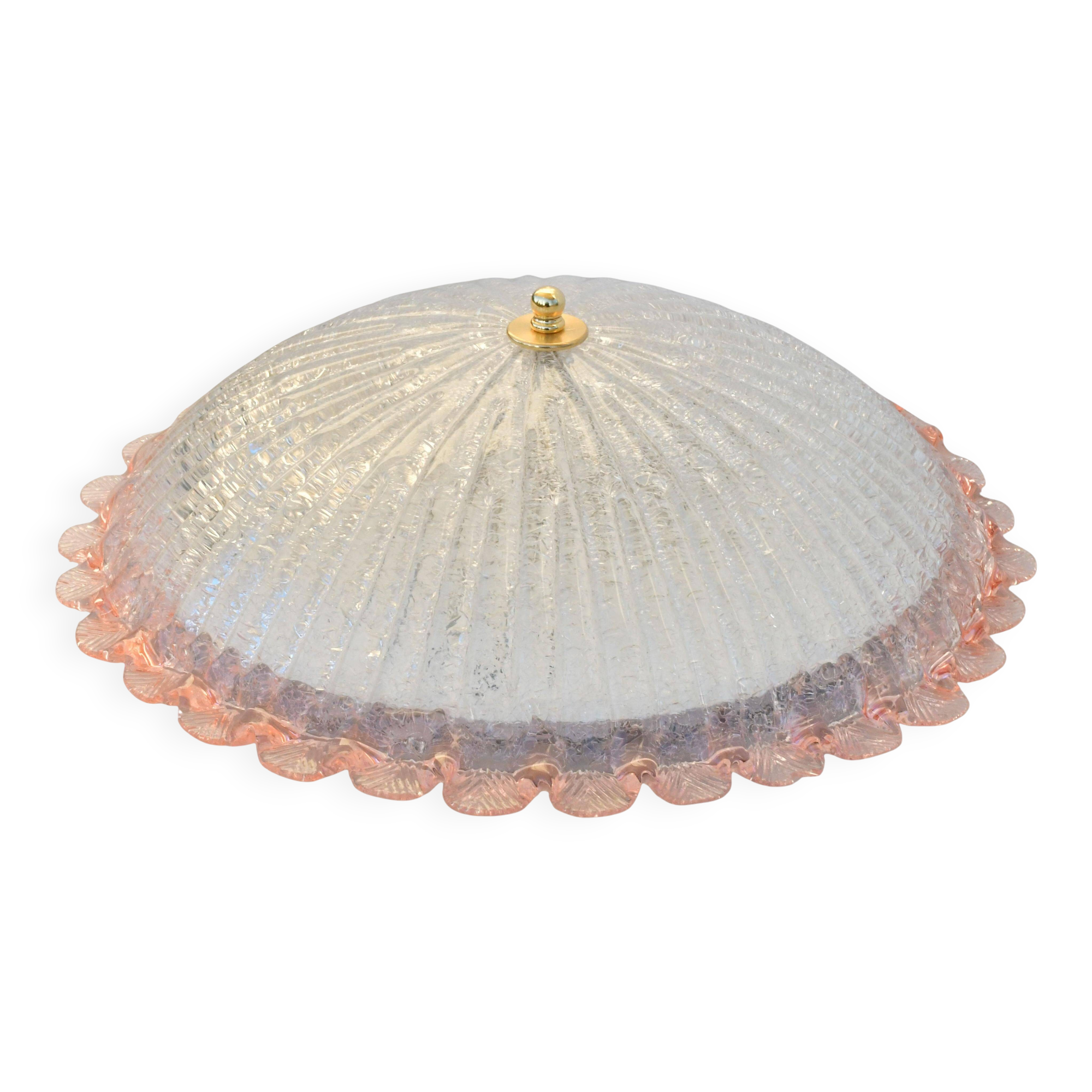 Precious Italian pink Murano glass ceiling fixture, Murano, 1970