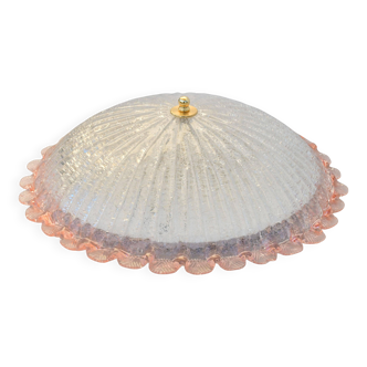 Precious Italian pink Murano glass ceiling fixture, Murano, 1970
