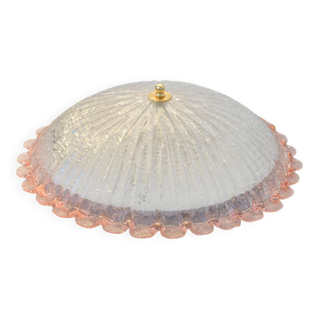Precious Italian pink Murano glass ceiling fixture, Murano, 1970