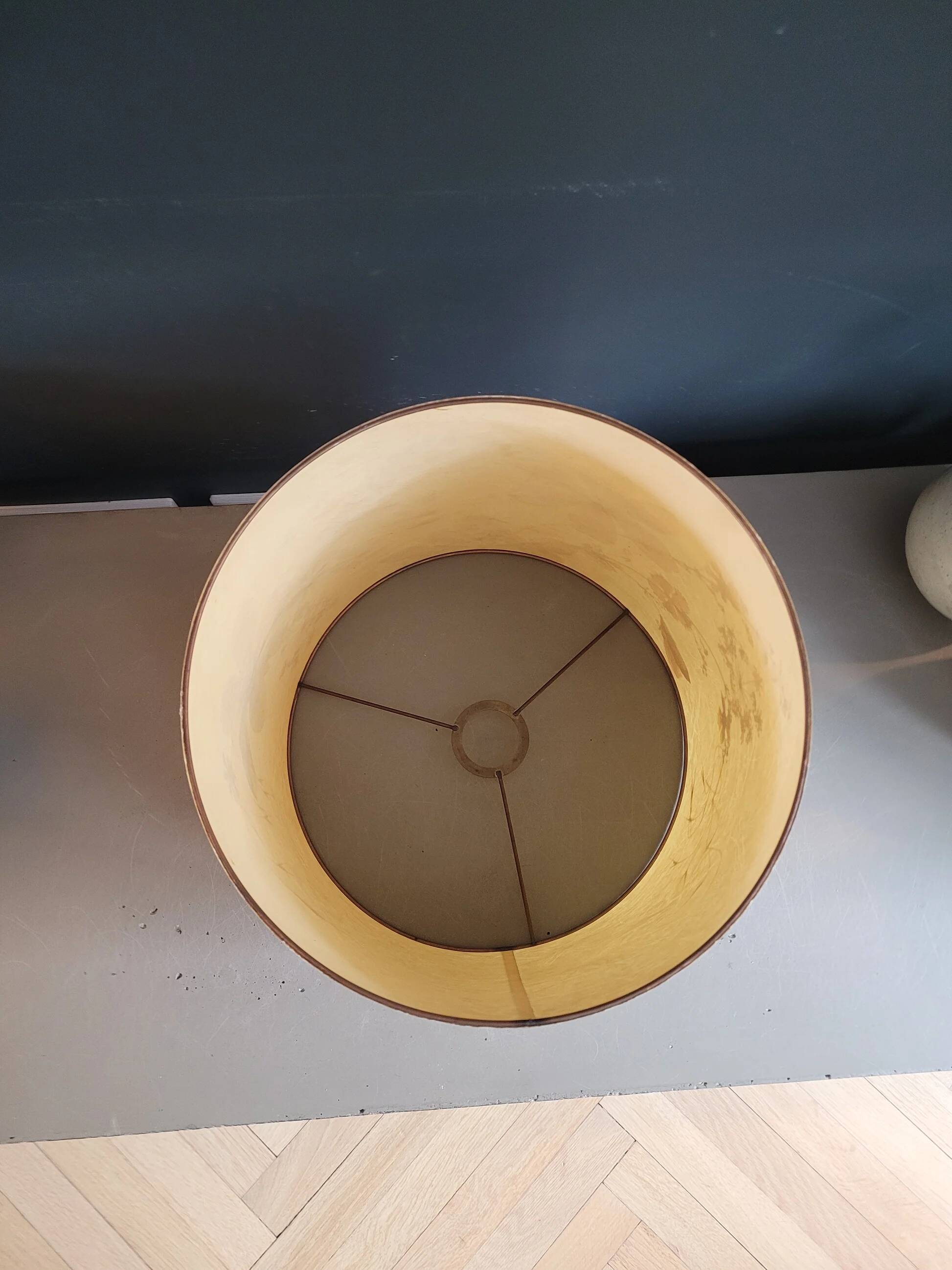 Large vintage lampshade with dried flowers