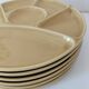 6 compartmentalized plates Gien France – butter yellow shade