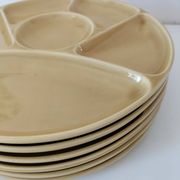 6 compartmentalized plates Gien France – butter yellow shade