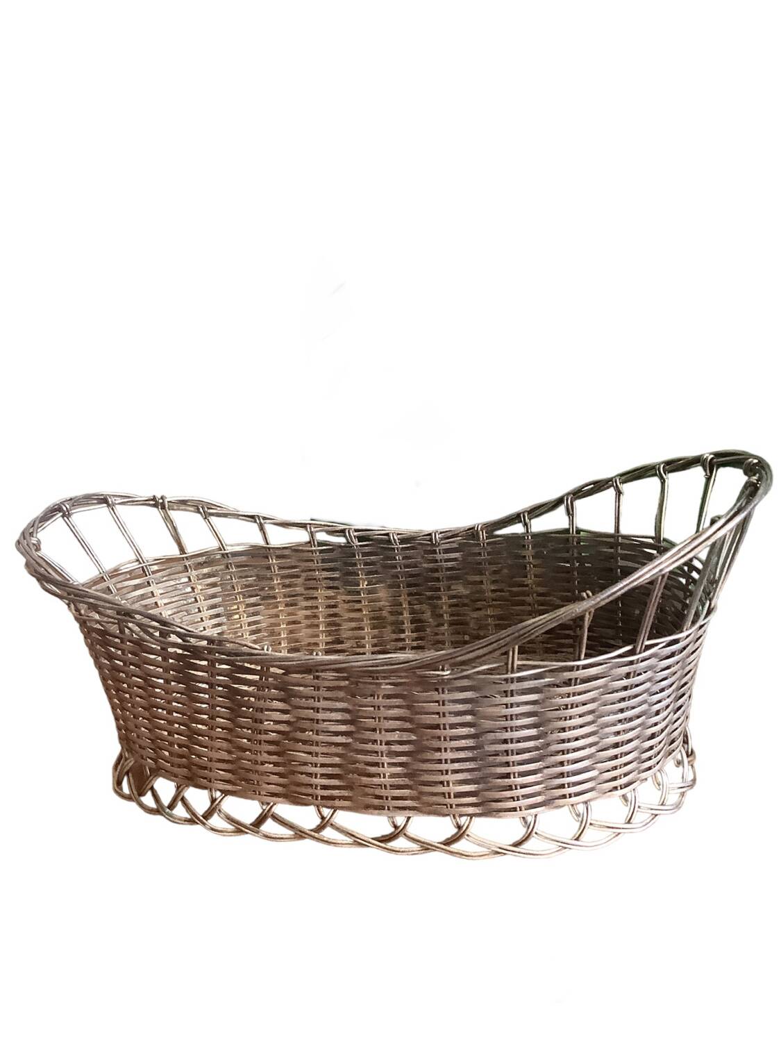 Silver metal wire bread basket