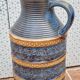 Large Bay Keramik vase in blue and ochre ceramic – West Germany, 47 cm