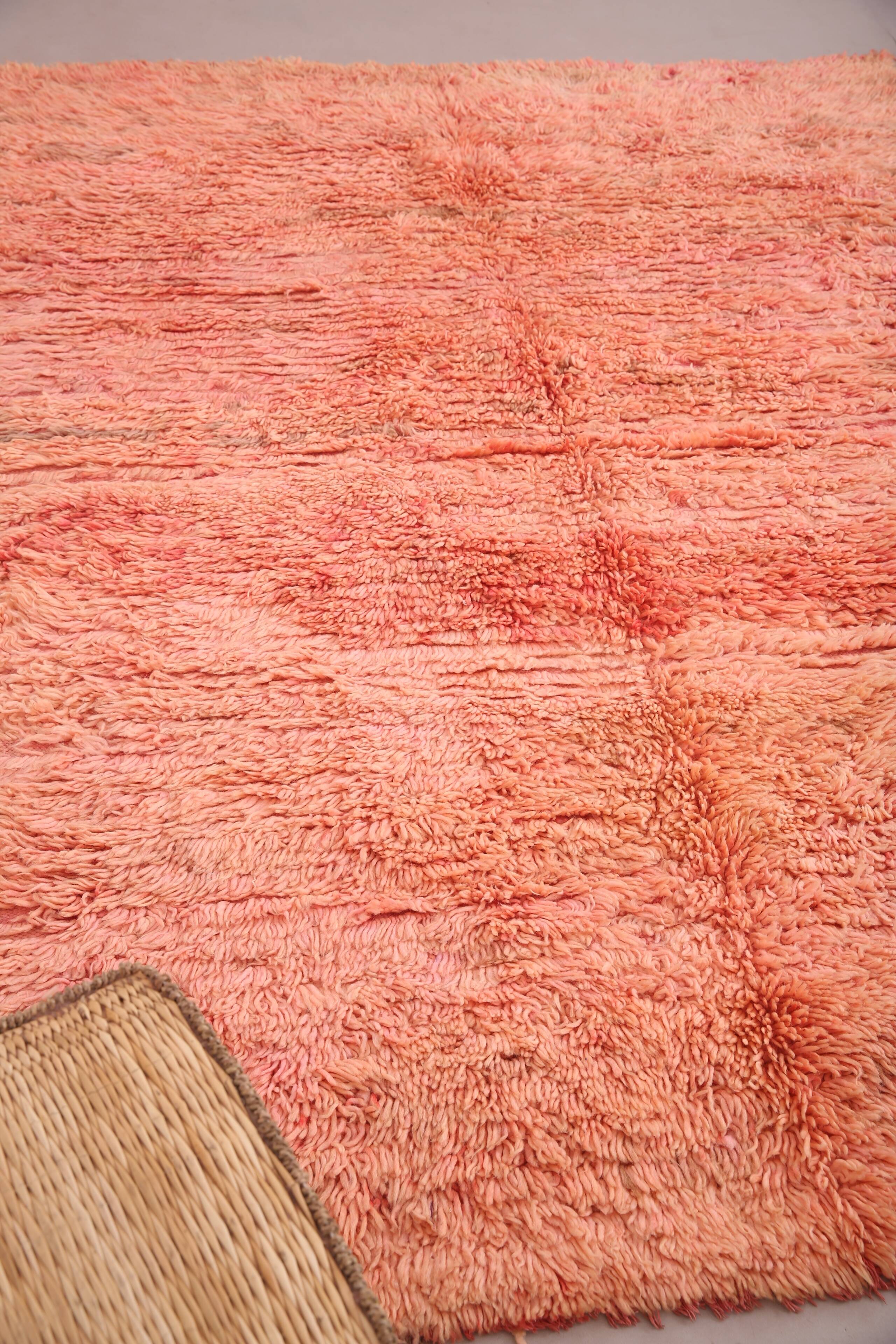 Vintage Moroccan rug 175 x 246 cm - Handmade Berber Rug - Pink Wool Rug