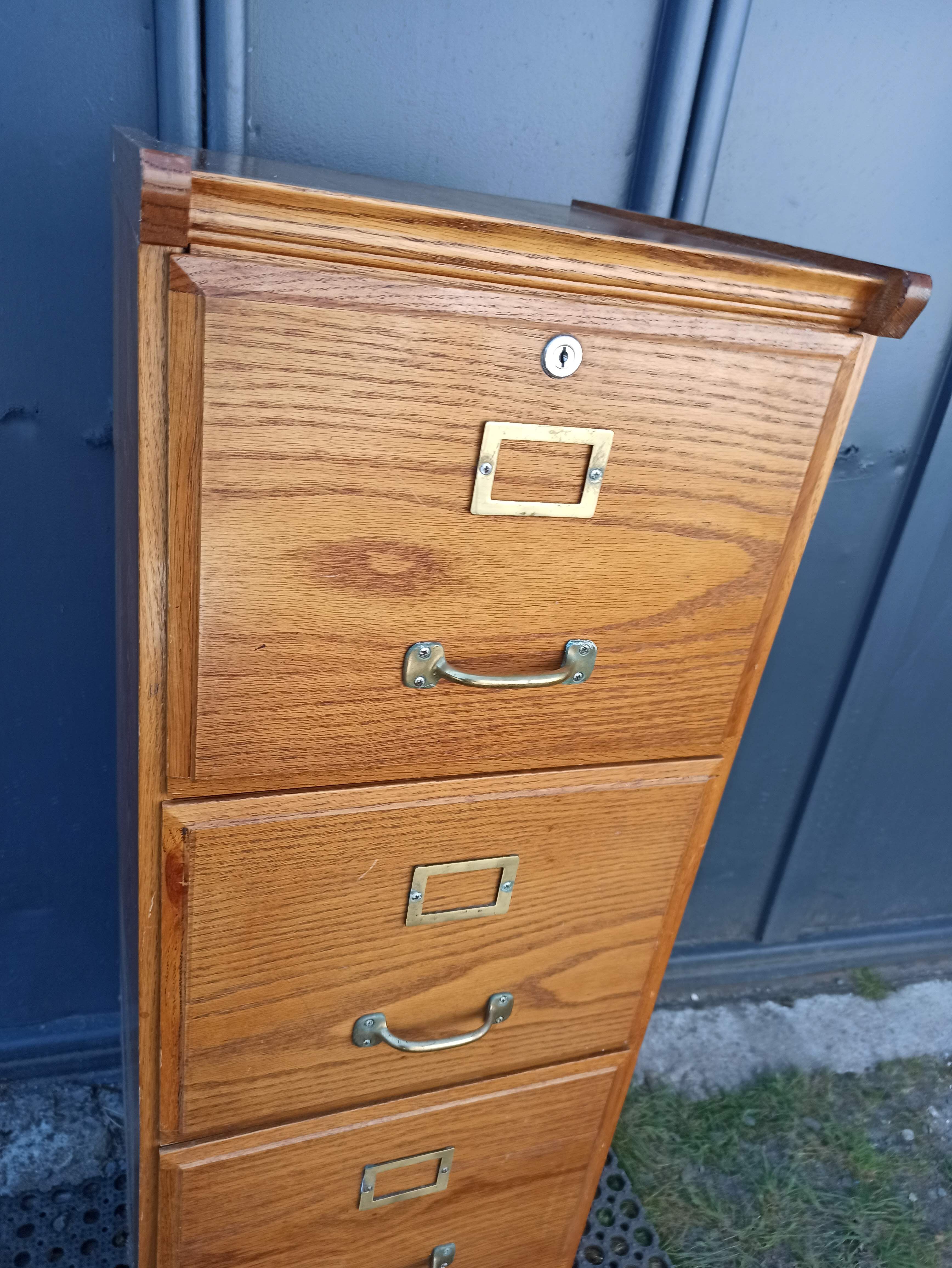 Oak curtain binder notary furniture 4 drawers
