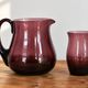 Vintage purple plum glass pitcher and glass – Retro set
