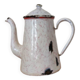 White enamel coffee pot