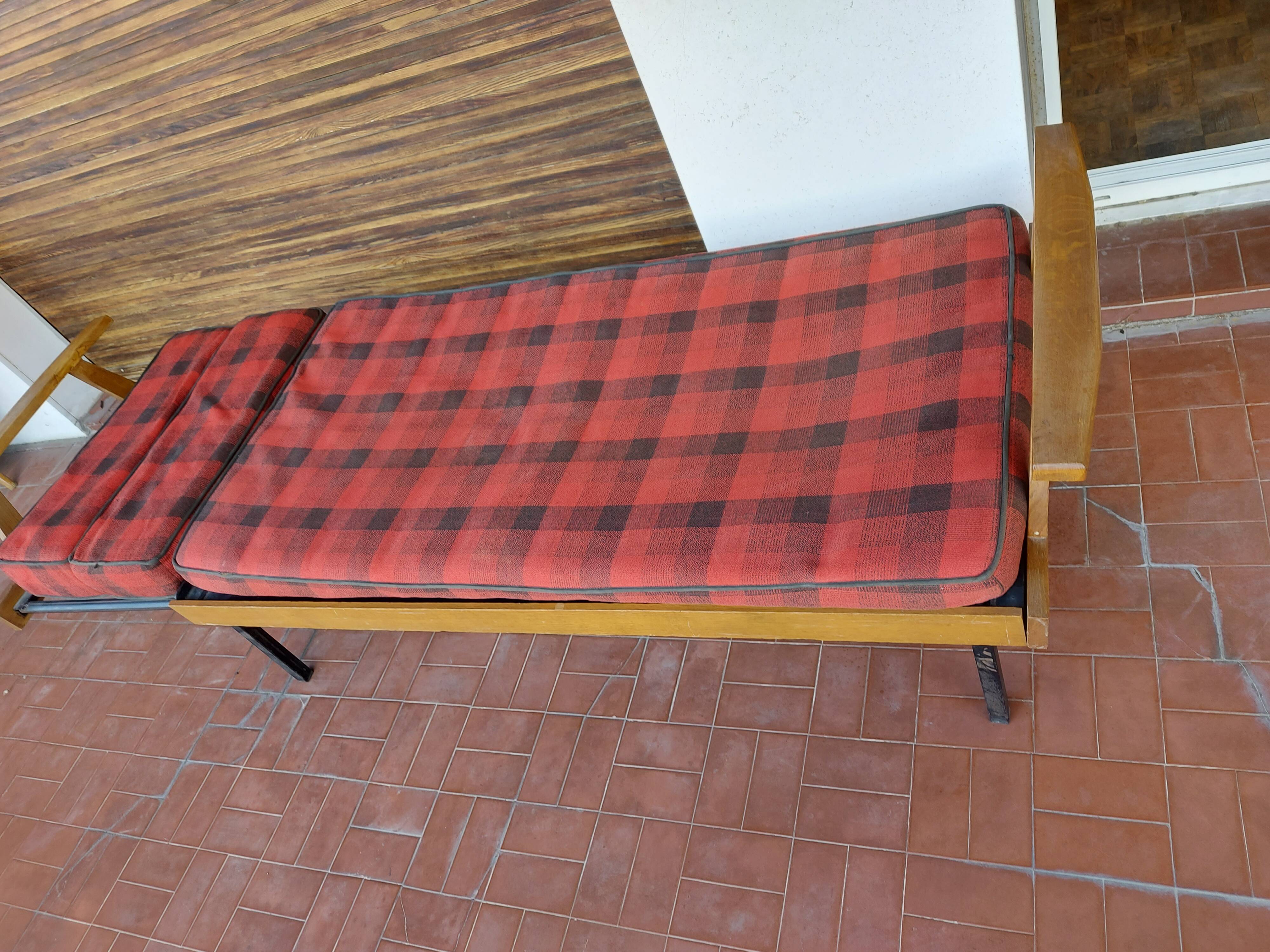 Canapé daybed vintage 50's scandinavian scottish fabrics